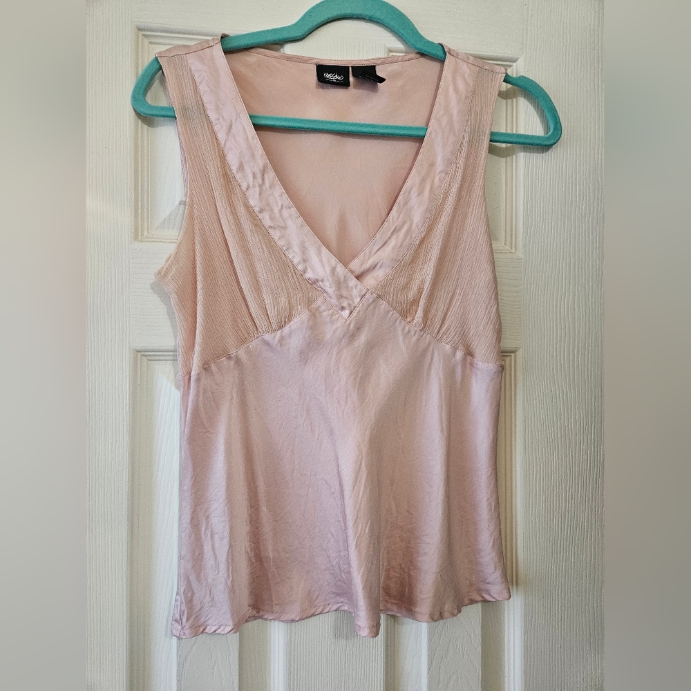 Pink Silk Sleeveless Top